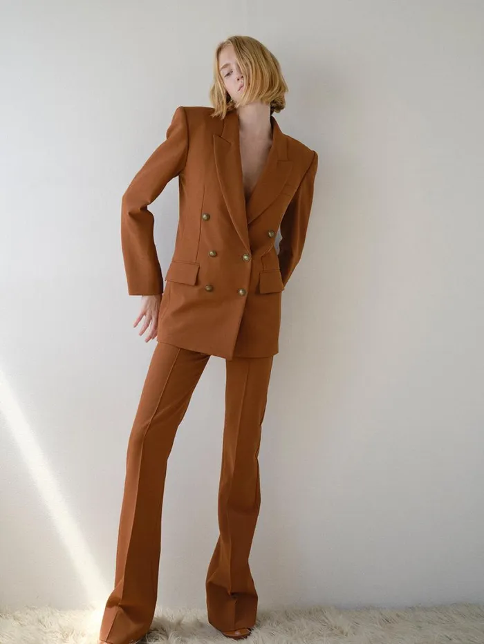 Women Pants FRAME The Slim Stacked Trouser 8212 Tawny Women Pants FRAME The Slim Stacked Trouser 8212 Tawny