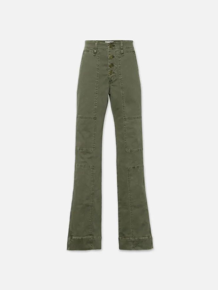 Women Pants FRAME The Utility Slim Stacked 8212 Washed Surplus