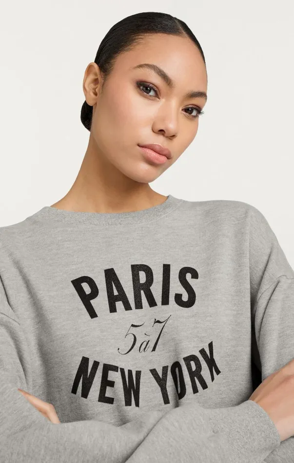 Women Paris New York Brandy Pullover Heathergreyblack Cinq Sept Sweaters and Knits