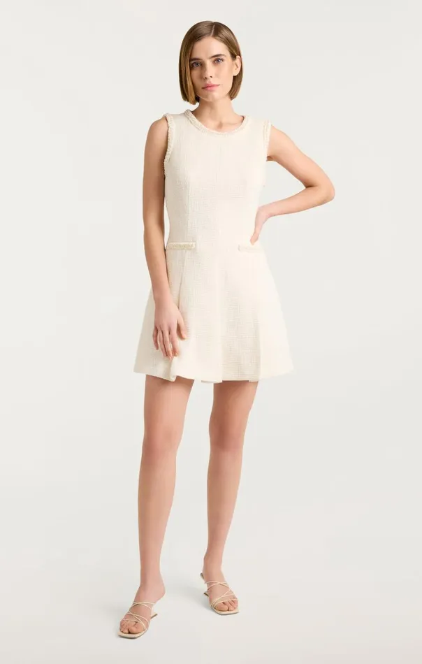 Women Pearl Sleeveless Nova Dress Ivory Cinq Sept Mini