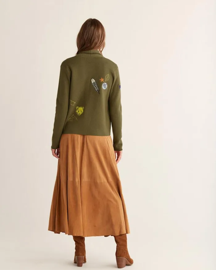Women PENDLETON SOUVENIR CARDIGAN Dark Olive Pendleton Sweaters