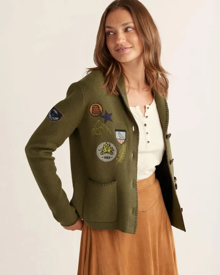 Women PENDLETON SOUVENIR CARDIGAN Dark Olive Pendleton Sweaters