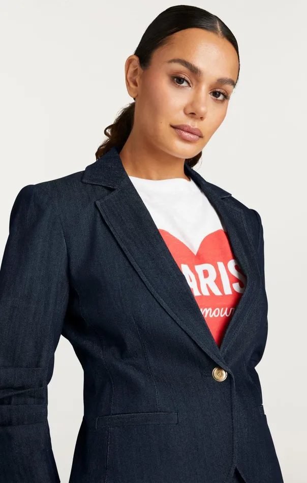 Women Petit Denim Khloe Blazer Indigo Cinq Sept Denim