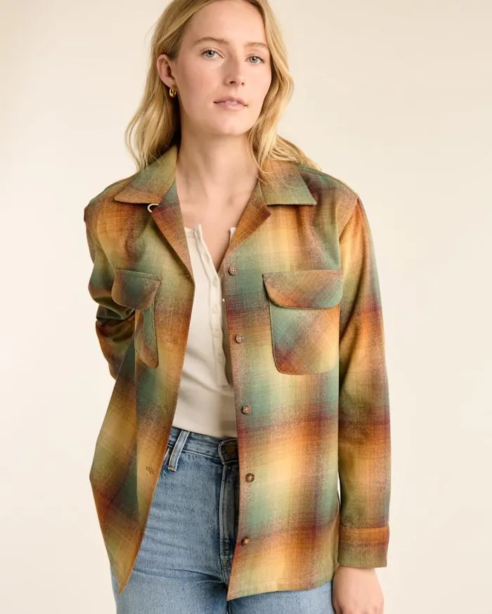 Women PLAID BOYFRIEND BOARD SHIRT Brownnavyred Plaid Pendleton Shirts and Blouses Women PLAID BOYFRIEND BOARD SHIRT Brownnavyred Plaid Pendleton Shirts and Blouses