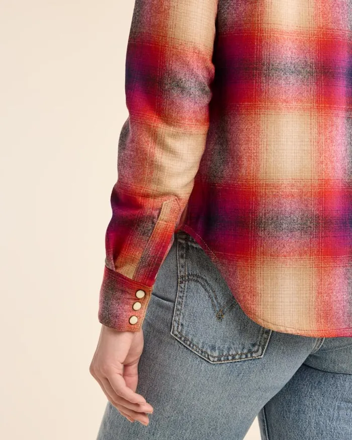Women PLAID GAMBLER SHIRT Navymagenta Ombre Pendleton Shirts and Blouses