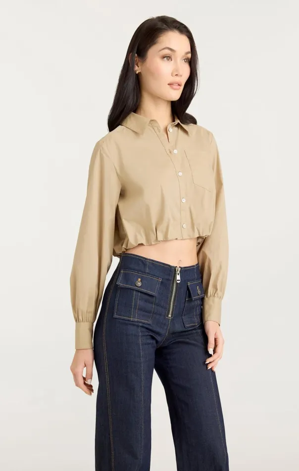 Women Reema Top Khaki Cinq Sept Long Sleeve Tops