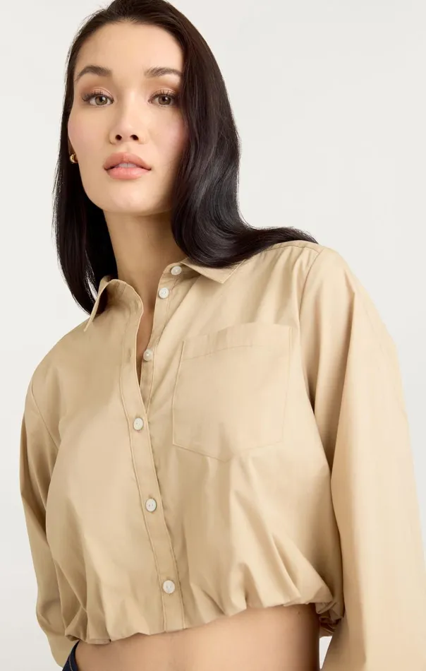 Women Reema Top Khaki Cinq Sept Long Sleeve Tops