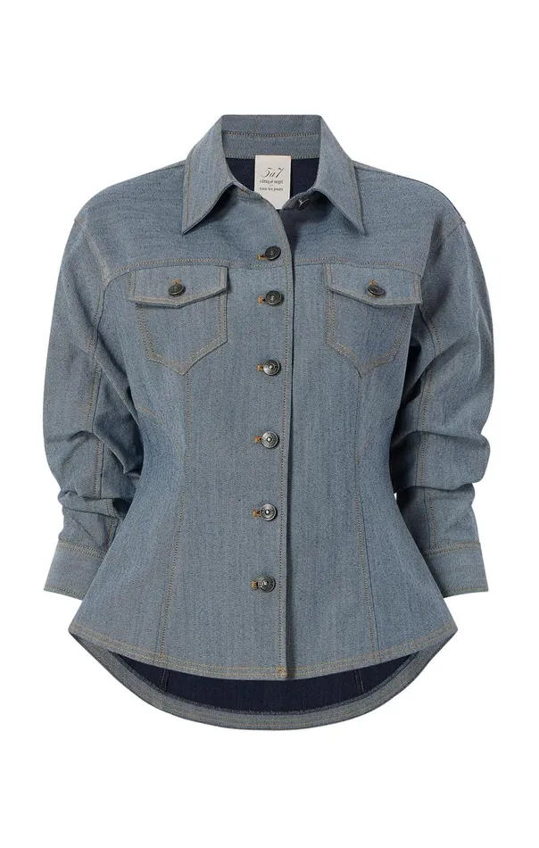 Women Reverse Denim Scrunched Canyon Jacket Lightindigo Cinq Sept Jackets