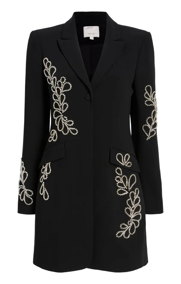 Women Rhinestone Paisley Long Sleeve Joel Dress Black Cinq Sept Mini