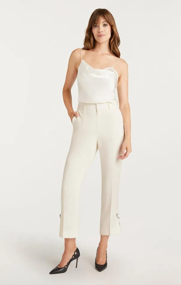Women Rhinestone Pin Cropped Kerry Pant Ivory Cinq Sept Pants