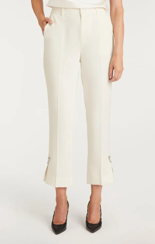 Women Rhinestone Pin Cropped Kerry Pant Ivory Cinq Sept Pants