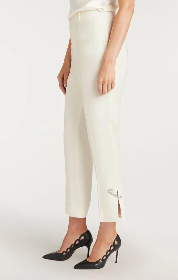 Women Rhinestone Pin Cropped Kerry Pant Ivory Cinq Sept Pants