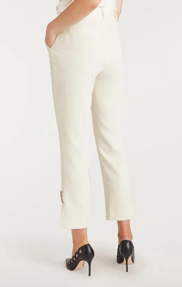 Women Rhinestone Pin Cropped Kerry Pant Ivory Cinq Sept Pants