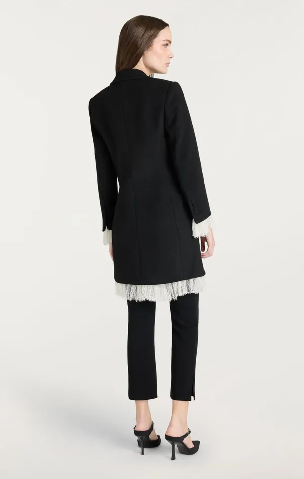 Women Roxie Coat Blackivory Cinq Sept Outerwear