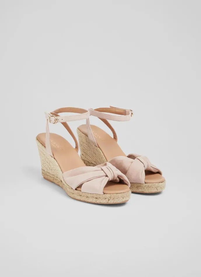 Women Sandals LKBennett Angela Pink Suede Espadrille Sandals Pink Women Sandals LKBennett Angela Pink Suede Espadrille Sandals Pink