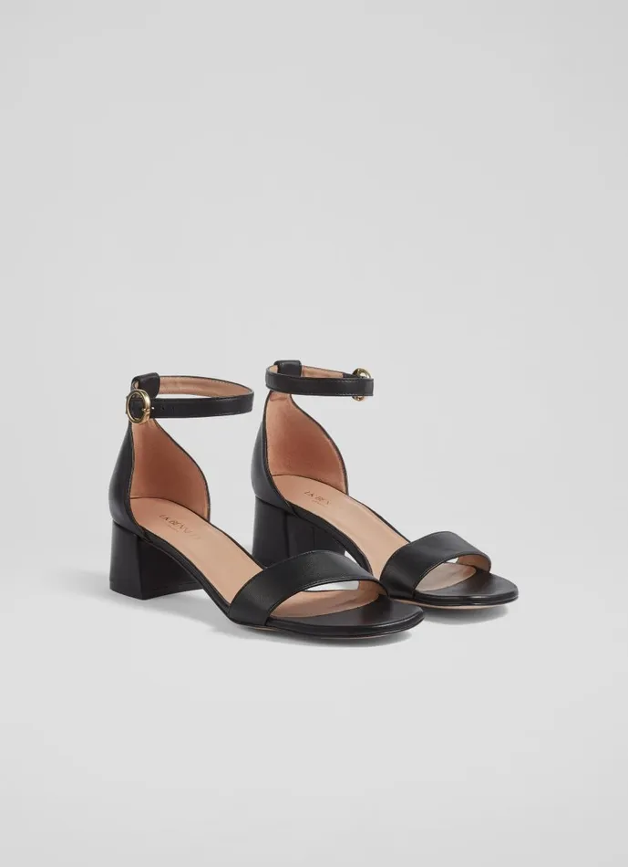 Women Sandals LKBennett Nanette Black Leather Sandals Black Women Sandals LKBennett Nanette Black Leather Sandals Black