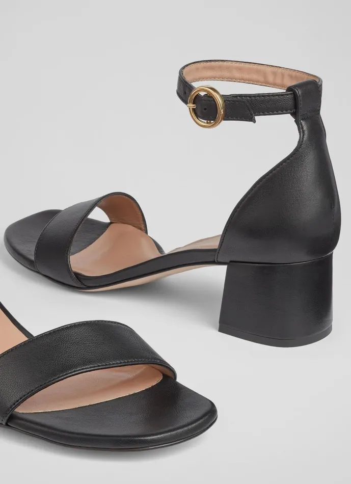 Women Sandals LKBennett Nanette Black Leather Sandals Black Women Sandals LKBennett Nanette Black Leather Sandals Black