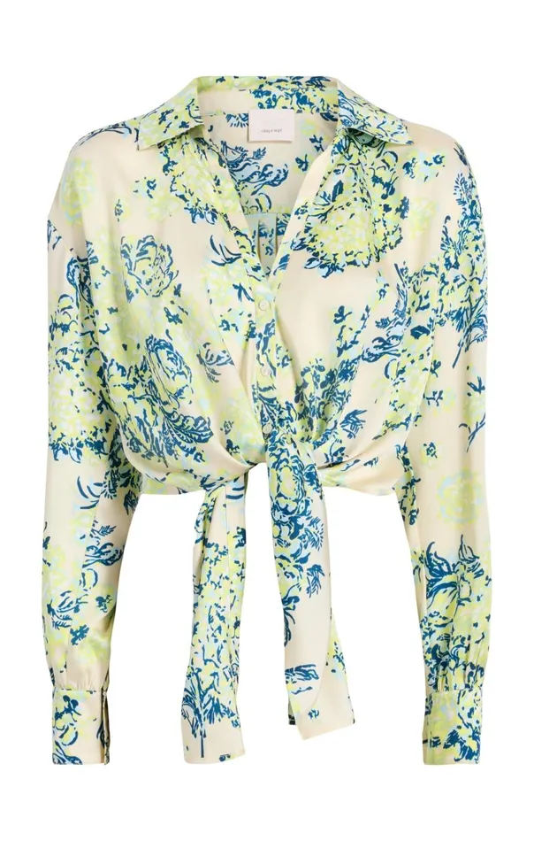 Women Seaside Bouquet Marianna Top Lightplastermulti Cinq Sept Long Sleeve Tops