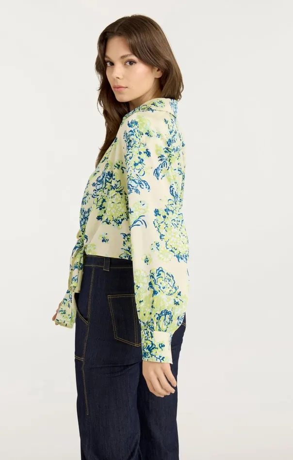 Women Seaside Bouquet Marianna Top Lightplastermulti Cinq Sept Long Sleeve Tops