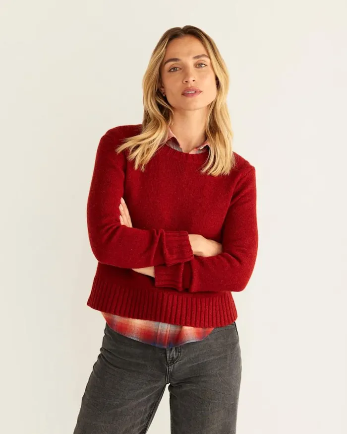Women SHETLAND COLLECTION CREWNECK Chili Red Pendleton Sweaters