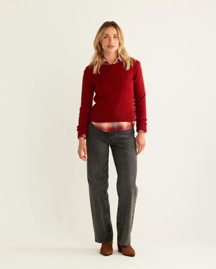 Women SHETLAND COLLECTION CREWNECK Chili Red Pendleton Sweaters