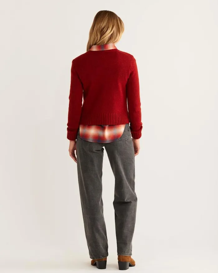 Women SHETLAND COLLECTION CREWNECK Chili Red Pendleton Sweaters