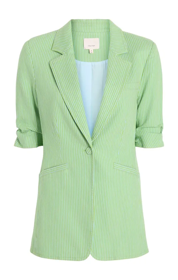 Women Short Sleeve Khloe Blazer Lushmeadowskylight Cinq Sept Denim
