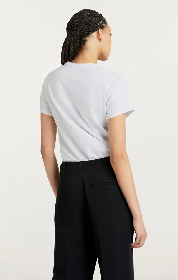 Women Shrunken Fringe Bonjour Tee Whiteblack Cinq Sept Tees