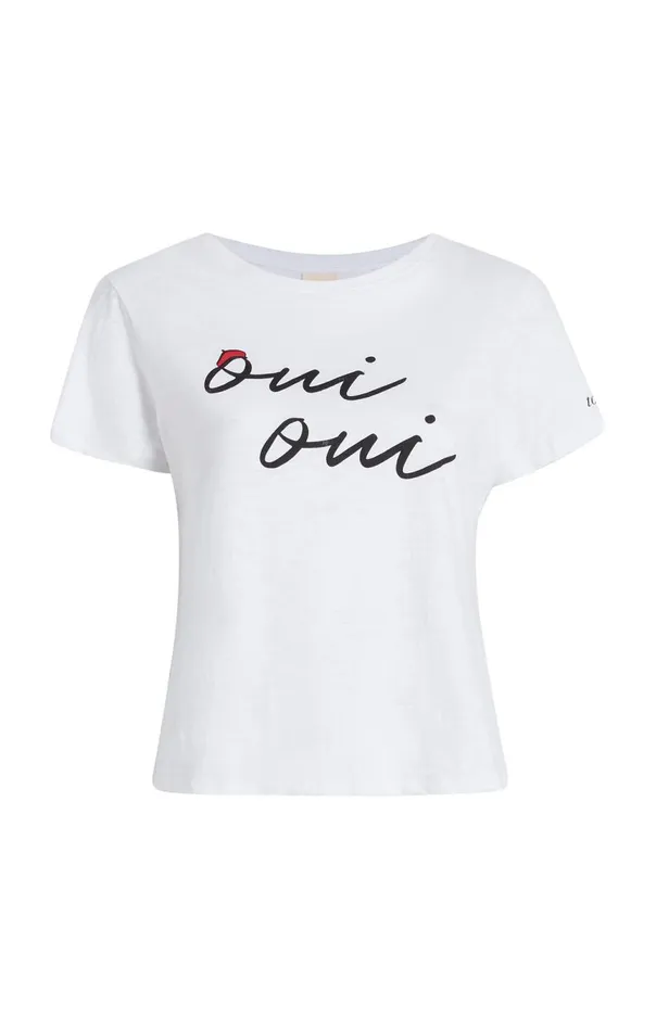 Women Shrunken Oui Oui Tee Whiteblack Cinq Sept Tees