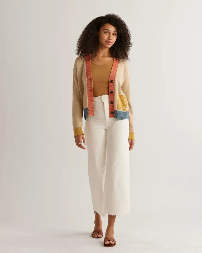 Women SILVIE COLORBLOCK CARDIGAN Irish Cream Multi Pendleton Sweaters