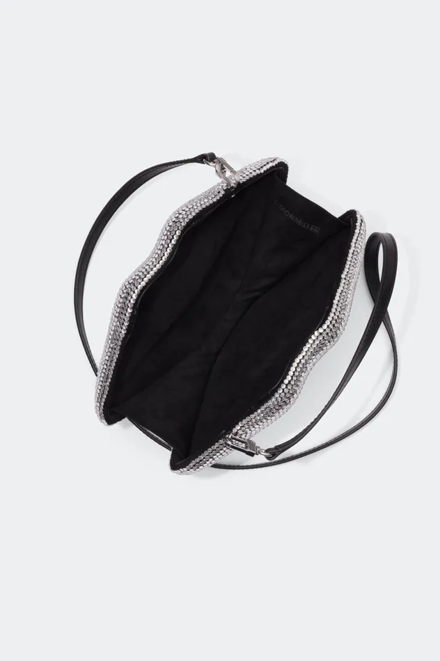 Women Simon Miller Bags Crystal Lip Clutch In BlackClear Women Simon Miller Bags Crystal Lip Clutch In BlackClear