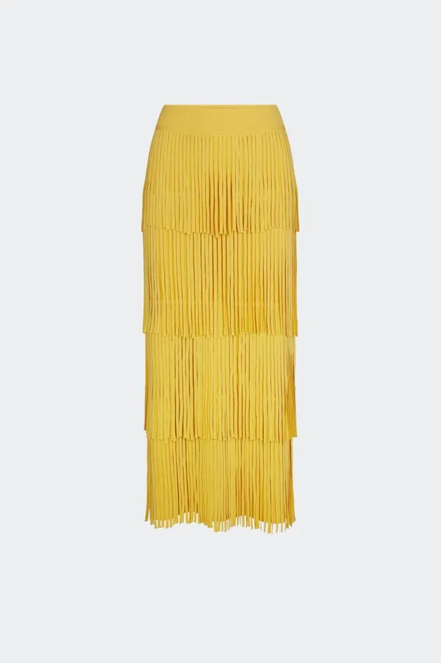 Women Simon Miller Bottoms Za Za Knit Fringe Skirt In Butter