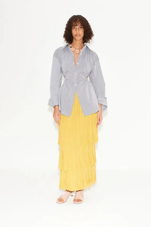 Women Simon Miller Bottoms Za Za Knit Fringe Skirt In Butter Women Simon Miller Bottoms Za Za Knit Fringe Skirt In Butter