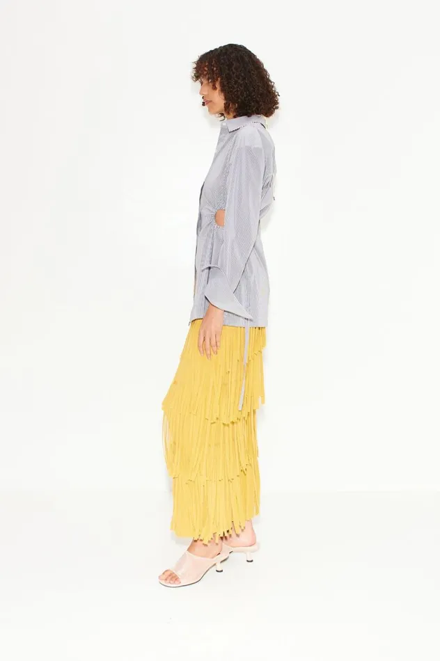 Women Simon Miller Bottoms Za Za Knit Fringe Skirt In Butter Women Simon Miller Bottoms Za Za Knit Fringe Skirt In Butter
