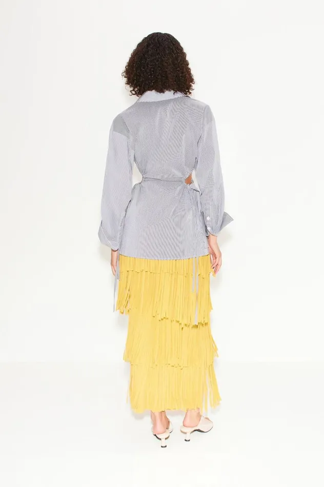 Women Simon Miller Bottoms Za Za Knit Fringe Skirt In Butter Women Simon Miller Bottoms Za Za Knit Fringe Skirt In Butter
