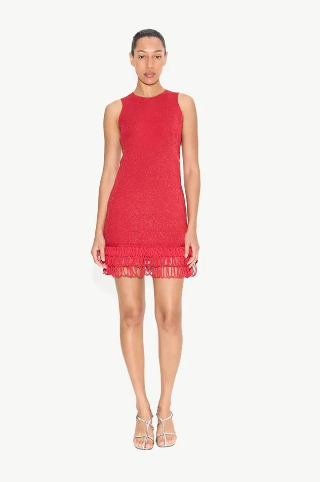 Women Simon Miller Dresses Albers Knit Mini Dress In Lucky Red