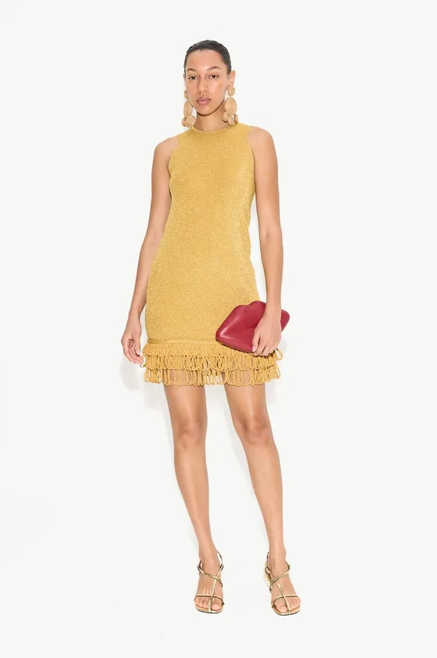 Women Simon Miller Dresses Albers Knit Mini Dress In Star Gold Women Simon Miller Dresses Albers Knit Mini Dress In Star Gold