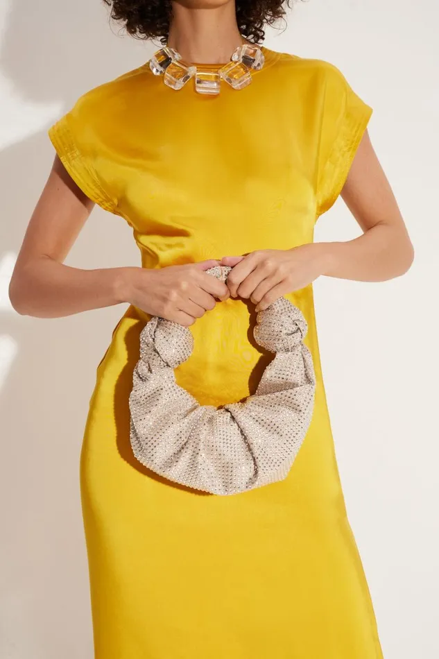Women Simon Miller Dresses Argan Satin Dress In Star Gold Women Simon Miller Dresses Argan Satin Dress In Star Gold