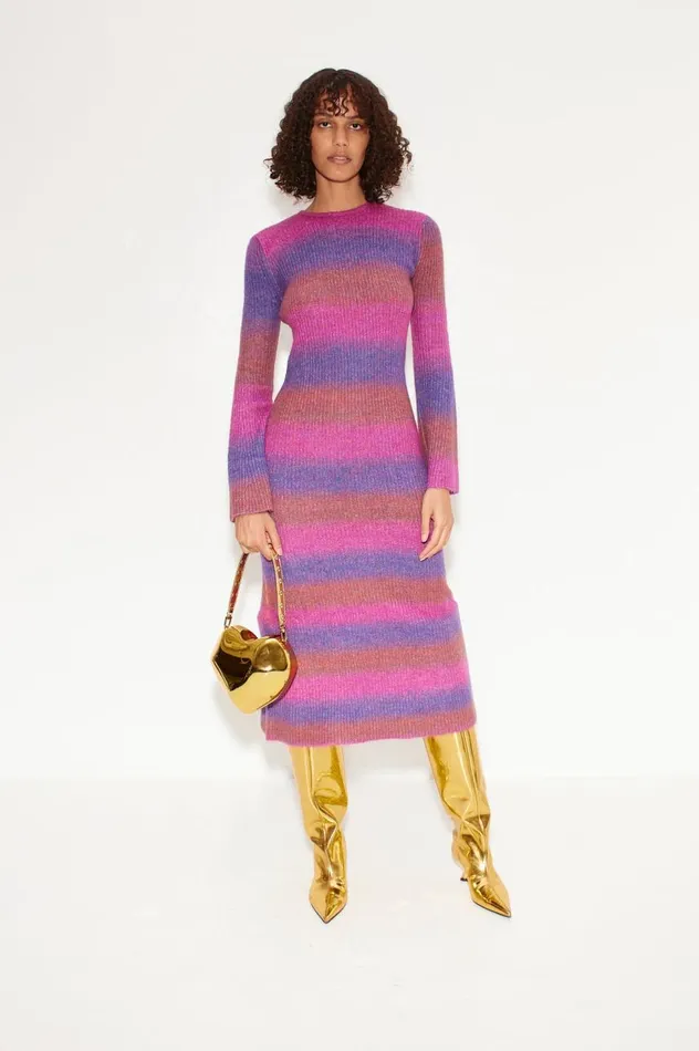Women Simon Miller Dresses Axon Dress In Distorted Stripe Women Simon Miller Dresses Axon Dress In Distorted Stripe
