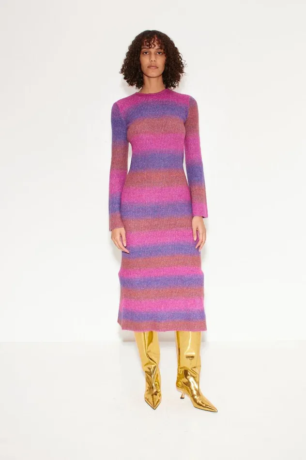 Women Simon Miller Dresses Axon Dress In Distorted Stripe Women Simon Miller Dresses Axon Dress In Distorted Stripe
