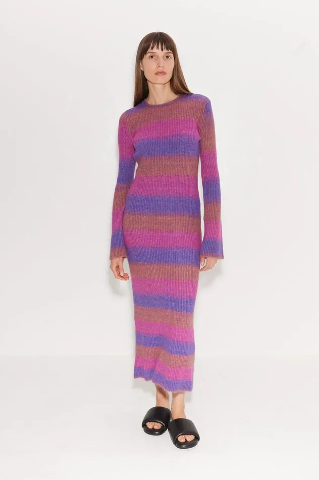 Women Simon Miller Dresses Axon Dress In Distorted Stripe Women Simon Miller Dresses Axon Dress In Distorted Stripe