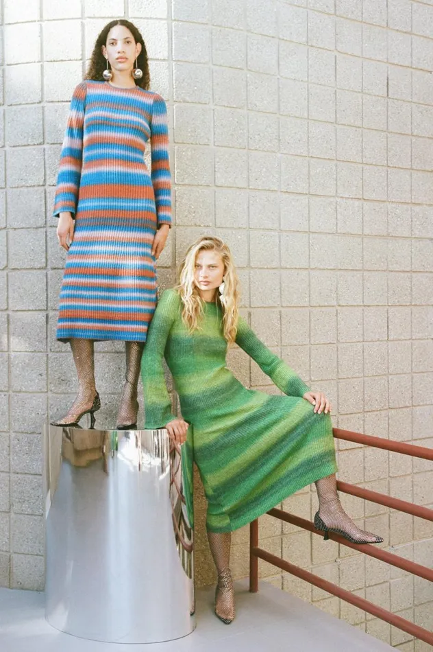 Women Simon Miller Dresses Axon Dress In Gummy Green Multi
