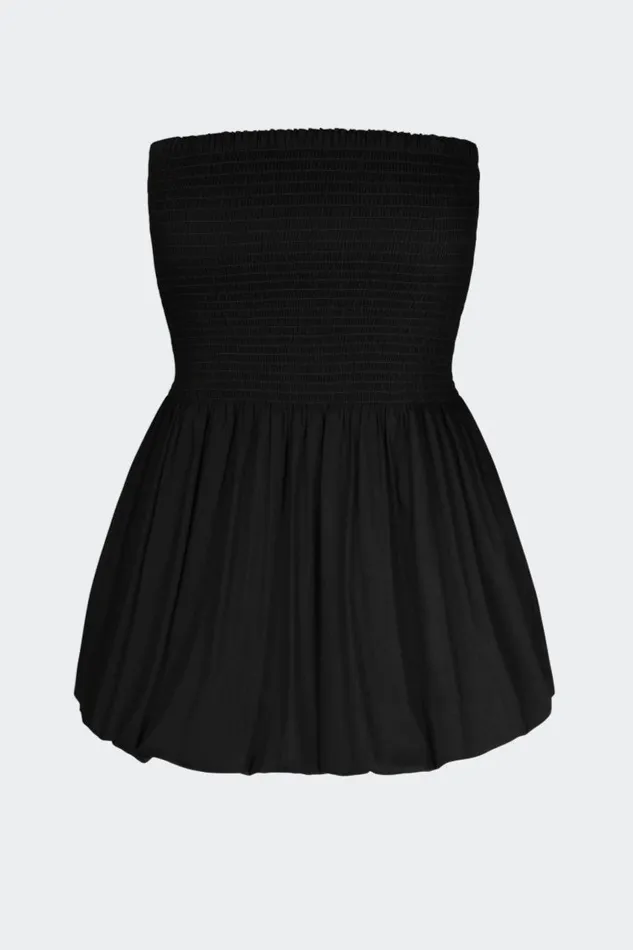 Women Simon Miller Dresses Belle Smocked Dress In Black Cotton SIMONMILLER