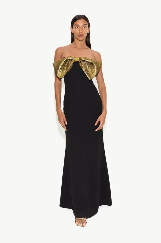 Women Simon Miller Dresses Dali Crepe Dress In BlackStar Gold