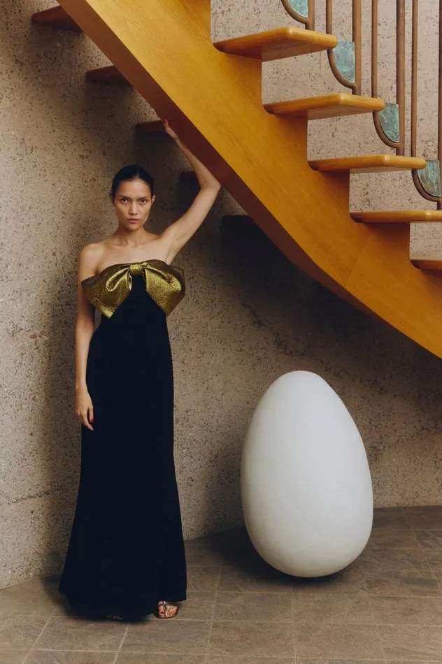 Women Simon Miller Dresses Dali Crepe Dress In BlackStar Gold Women Simon Miller Dresses Dali Crepe Dress In BlackStar Gold