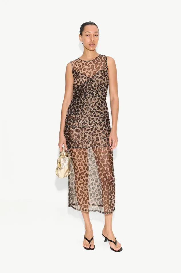 Women Simon Miller Dresses Kinny Mesh Dress In Cheetah