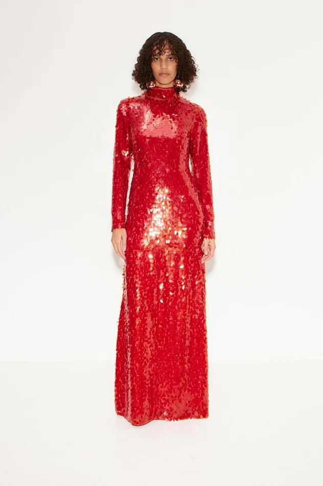 Women Simon Miller Dresses Sequin Sculpty Dress In Chili Women Simon Miller Dresses Sequin Sculpty Dress In Chili