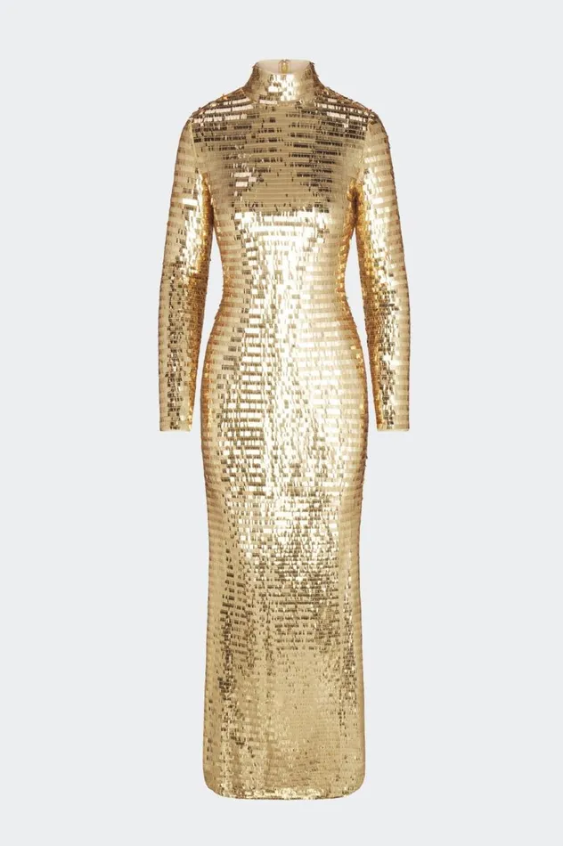 Women Simon Miller Dresses Sequin Sculpty Dress In Star Gold