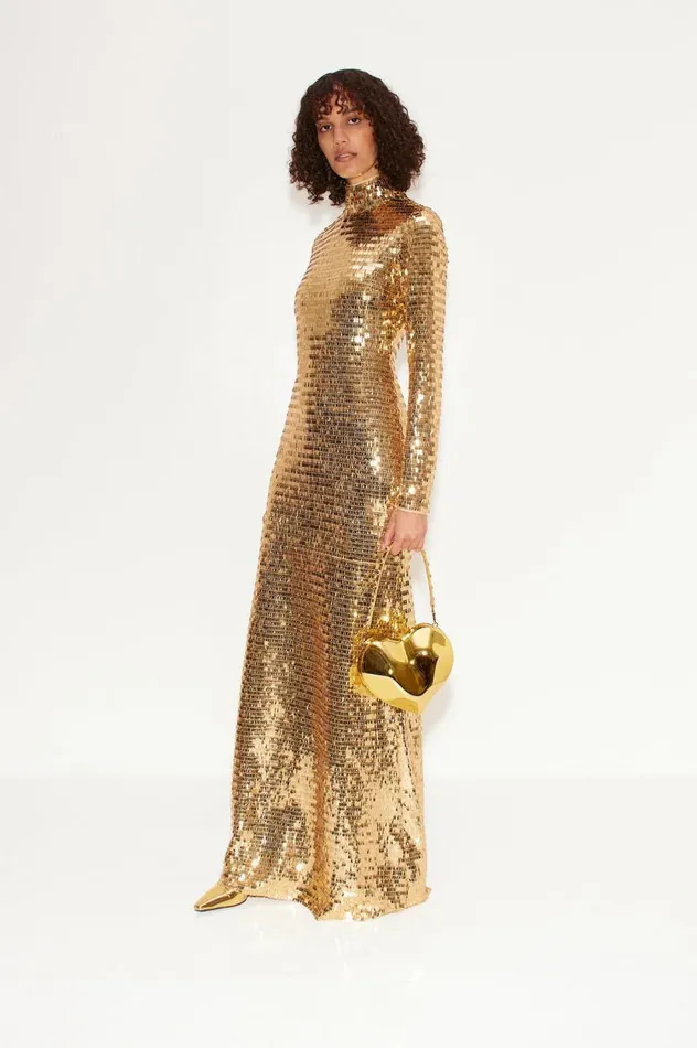 Women Simon Miller Dresses Sequin Sculpty Dress In Star Gold Women Simon Miller Dresses Sequin Sculpty Dress In Star Gold