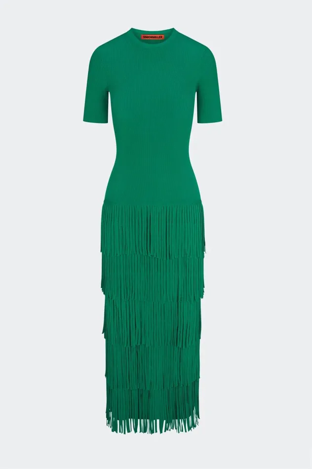 Women Simon Miller Dresses Za Za Fringe Dress In Jade